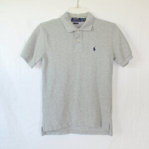 Boys Ralph Lauren Gray Classic Fit Pique Cotton Polo Sz 10 12 M